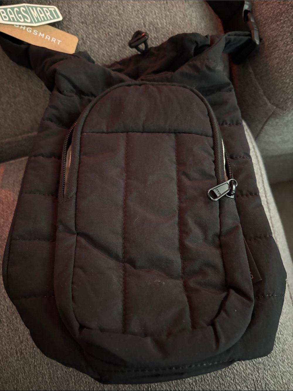 NWT BAGSMART Women's Black Quilted Water Bottle Bag